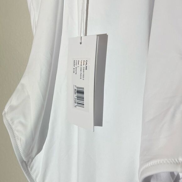 NWT Johnny Was Calme Tank One Piece Swimsuit Bright White Small - Picture 11 of 11